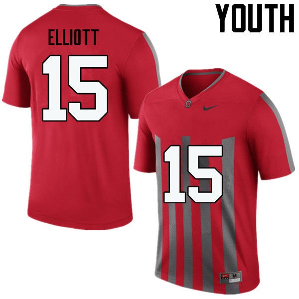 Ohio State Buckeyes #15 Ezekiel Elliott Youth Football Jersey Throwback